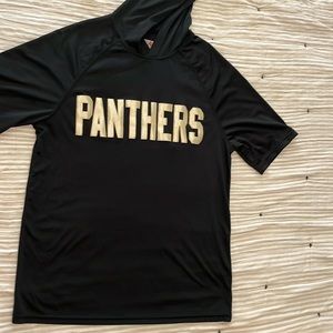 Panthers short sleeve hooded dri-fit shirt